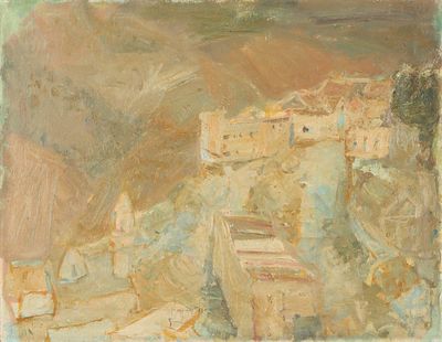 Eliahu Gat - 1919 - 1987. Landscape, 
Oil on canvas, 60X80 cm. 
Signed.