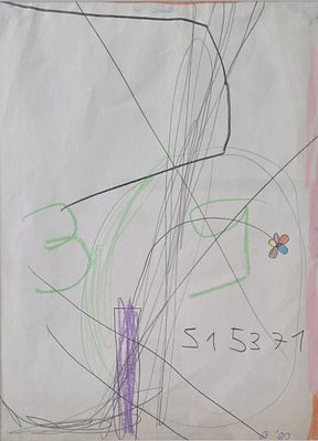 Raffi Lavie - 1937- 2007
. Untitled, 1968, 
Mixed media on paper, 33x23 cm. 
Signed and dated.