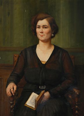 Karel Bonaugure (בלגיה, 1880-1947) - אישה וספר. שמן על לוח. חתום. מידות: 95X68 ס"מ