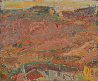 אליהו גת - 1987 - 1919. נוף, שמן על בד, 50x60 ס"מ, חתום.