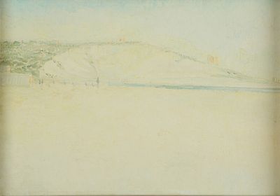 עופר ללוש - נ. 1947. חוף עליה, שמן על בד, 38x54 ס"מ, חתום.