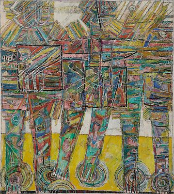 משה טמיר - 2004 - 1924. דמויות 
שמן על בד, 130x117 ס"מ.