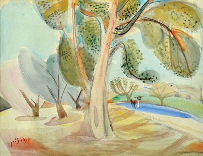 Nachum Gutman
- 1898 - 1980. A Figure and Donkey in 