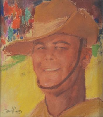 Abel Pann
- 1883 - 1963. Soldier, Pastel on paper, 27X23 cm. Signed.