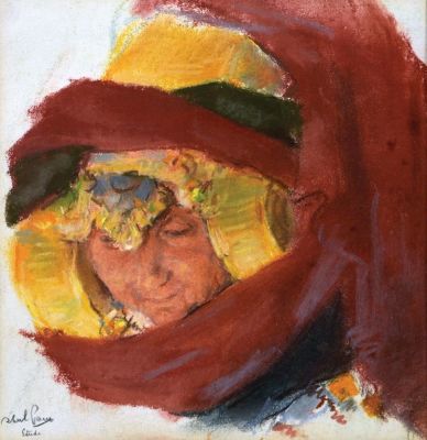 Abel Pann
- 1883 - 1963. Sarah the Matriarch, Pastel on paper, 24X22 cm. Signed.