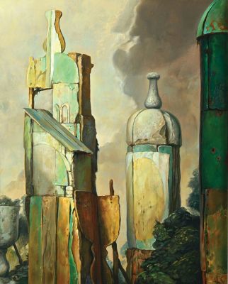 Samuel Bak
- b. 1933. Still Life,
Oil on 