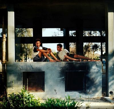 Adi Nes
- b. 1966. Twins on Bomb Shelter, 