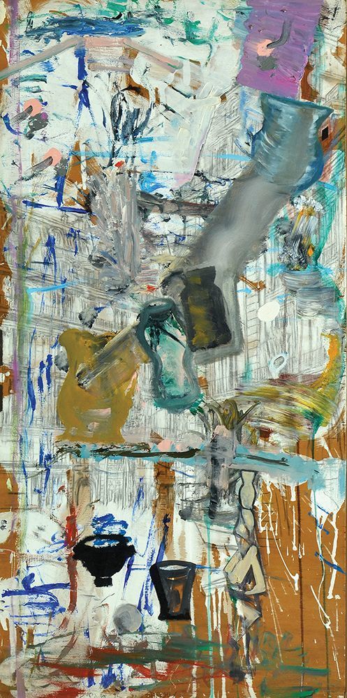 Yair Garbuz
- b. 1945. Untitled, 1992,
Oil and mixed media on plywood, 120x60 cm.
Signed and 