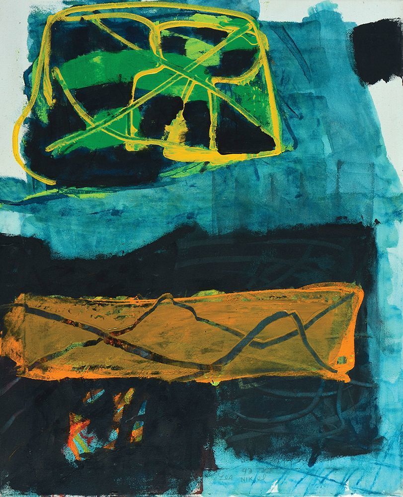 Lea Nikel
- 1918 - 2005. Untitled, 1993,
Acrylic on canvas, 100X81 cm.
Signed and dated.
Signed 