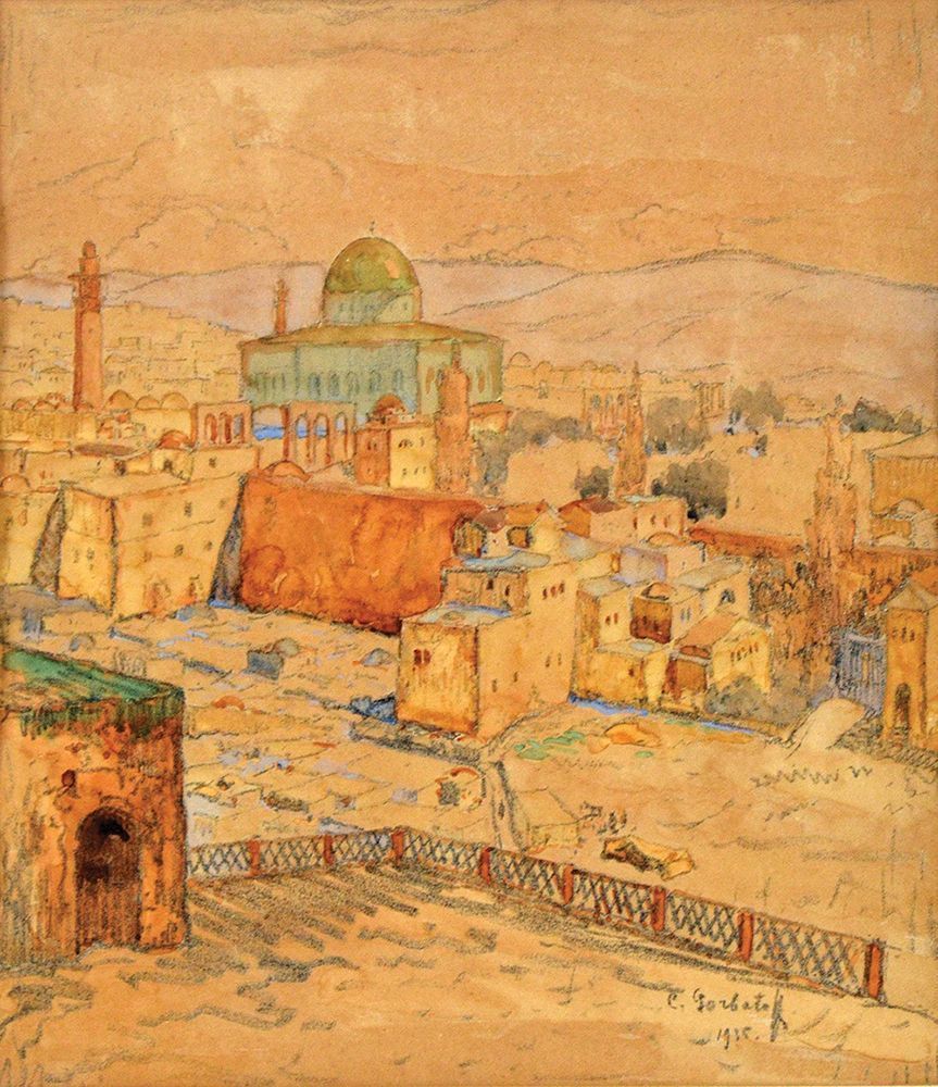 Konstantin Ivanovich Gorbatov
- 1876 - 1945. The Western Wall, Jerusalem, 1935,
Watercolor on 