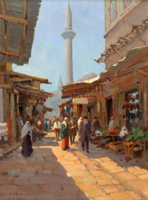 א.דבסקי - עכו. שמן על בד, 
68X49 ס”מ, 
חתום.