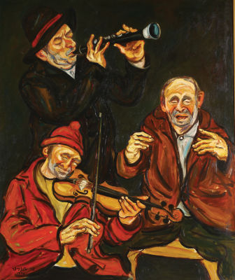 Zvi Malnovitzer - B. 1945. Musicians, 1976, Oil on canvas, 116x97 cm. Signed and dated.