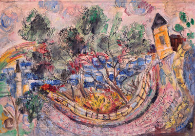 Menachem Shemi - 1897 - 1951. Safed, Oil on canvas, 38x55 cm. Signed.