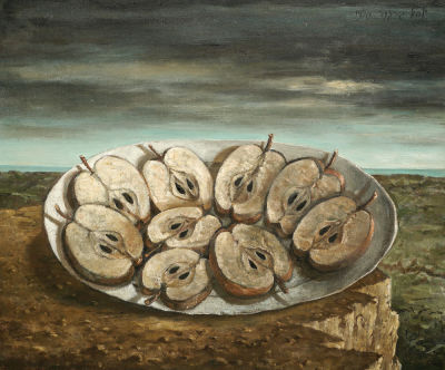 Yosl Bergner - 1920 - 2017. A Postles, 1970, Oil on canvas, 46x55 cm. Signed and dated. Signed and 