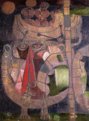 Naftali Bezem - 1924 - 2018. Ma’apilim, Oil on canvas, 73x54 cm. Signed.