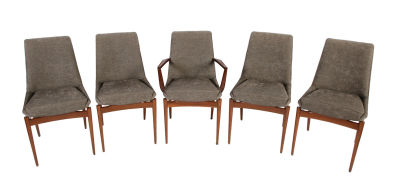 Archie Shine. מערכת 8 כסאות. Mid Century Modern, 1960 בקירוב. עוצב ע"י Robert Heritage*. מסגרת 