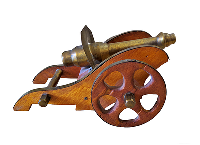 Cannon model made of bronze and wood.Hand Made
Dimensions: 15X9X10 cm.