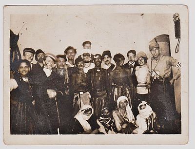Rare photograph - quote: "My company in Vienna Purim 1939" Costumes
***Pay attention*** to 