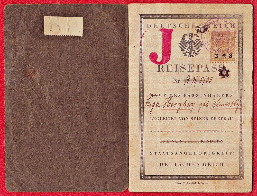 lady: Feige Ehrenberg received a visa (passport) from Nazi Berlin to the Land of Israel, Eretz 