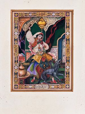 אמנות בינלאומית - בעקבות ארתור שיק (ARTHUR SZYK) ציור אקוורל נפלא חד גדיא , חתום. ציור יפהפה 