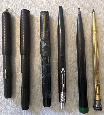 אוסף עטים וינטג' - כולל CONKLIN עתיקה ציפורן מקורית, BLACKBIRD יפיפיה ציפורן זהב, מוקדם, שנות 