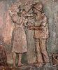 Meir Gur Aryeh - Bezalel style tile with figures of pioneers dancing, signed
. האריח בעבודת יד Image - 1