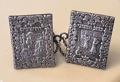 Tallit holders in vintage design, rare - Western Wall, and Jerusalem
. Tallit holder, Judaica 