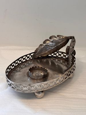 Judaica - German silver etrog container with dedication presented to Rabbi Natan Mamberger for 