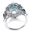 Art Deco style platinum ring with aquamarine and diamonds. Antique art deco style ring from the Image - 2