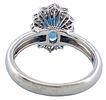 18kt gold ring, 7.00 g, with a 2.10 ct sapphire and 1.10 ct diamonds. Vintage Margherita ring Image - 3