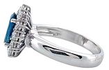 18kt gold ring, 7.00 g, with a 2.10 ct sapphire and 1.10 ct diamonds. Vintage Margherita ring Image - 4
