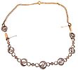 Antique necklace from the early 1900s in 18kt gold and silver with 2.10 ct diamonds. Antique Image - 1
