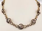 Antique necklace from the early 1900s in 18kt gold and silver with 2.10 ct diamonds. Antique Image - 2