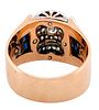Deco-style 18kt gold ring, weight 9.52g, with Old Mine diamonds 0.50 ct and sapphires. 1940s Image - 4