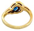 Vintage 18k gold ring with sapphire and diamonds. Yellow gold 18kt contrarie ring. An extremely Image - 2