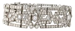 Authentic Art Deco bracelet from the 1920-1930 period in platinum, 41.85 grams. Authentic Art Image - 1
