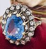 Antique Victorian ring from the late 1800s in 18kt gold and silver with a natural Sri Lankan Image - 1