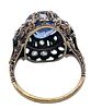 Antique Victorian ring from the late 1800s in 18kt gold and silver with a natural Sri Lankan Image - 4