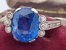 Antique ring from the early 1900s with a natural Burmese sapphire, CISGEM certified, in Image - 2