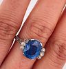 Antique ring from the early 1900s with a natural Burmese sapphire, CISGEM certified, in Image - 3
