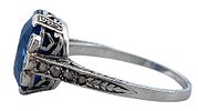 Antique ring from the early 1900s with a natural Burmese sapphire, CISGEM certified, in Image - 4