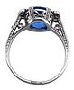 Antique ring from the early 1900s with a natural Burmese sapphire, CISGEM certified, in Image - 5