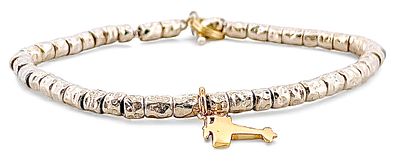 Dodo Pepite bracelet in silver and 18kt gold, 12.29 grams. Branded Dodo bracelet, Pepita model 