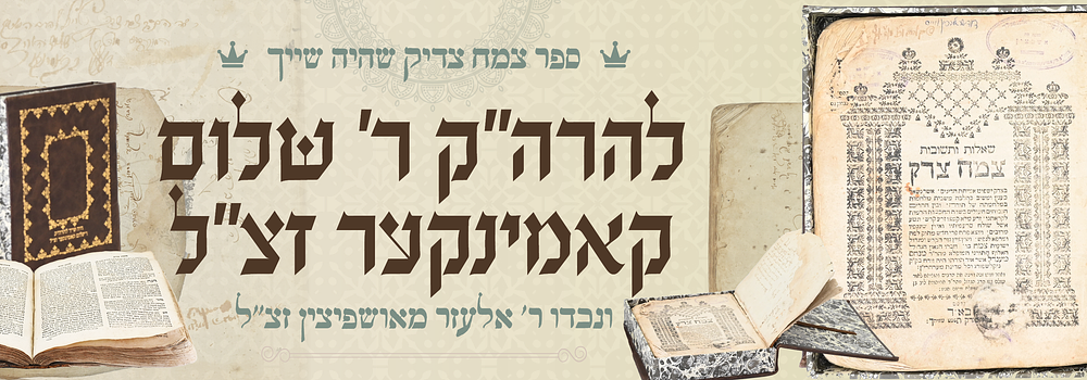 שו"ת צמח צדק - עותק מקודש של הרה"ק ר' שלום קאמינקער זצוק"ל ויו"ח. שו"ת צמח צדק עם רישומים 