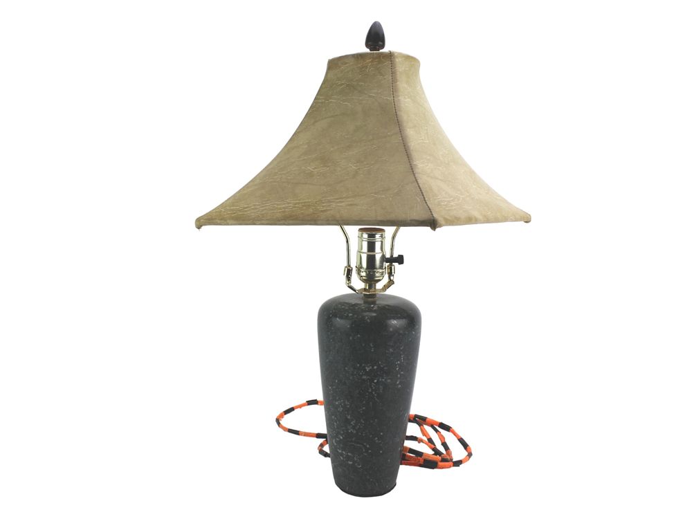 Lot 165: Green Marble Vase Form Table Lamp