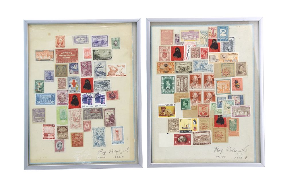 Lot 166: Framed Collection of 83 International Stamps