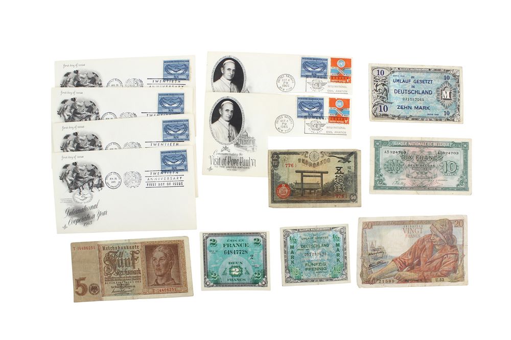 Lot 171: First Day Covers & International Banknotes Lot