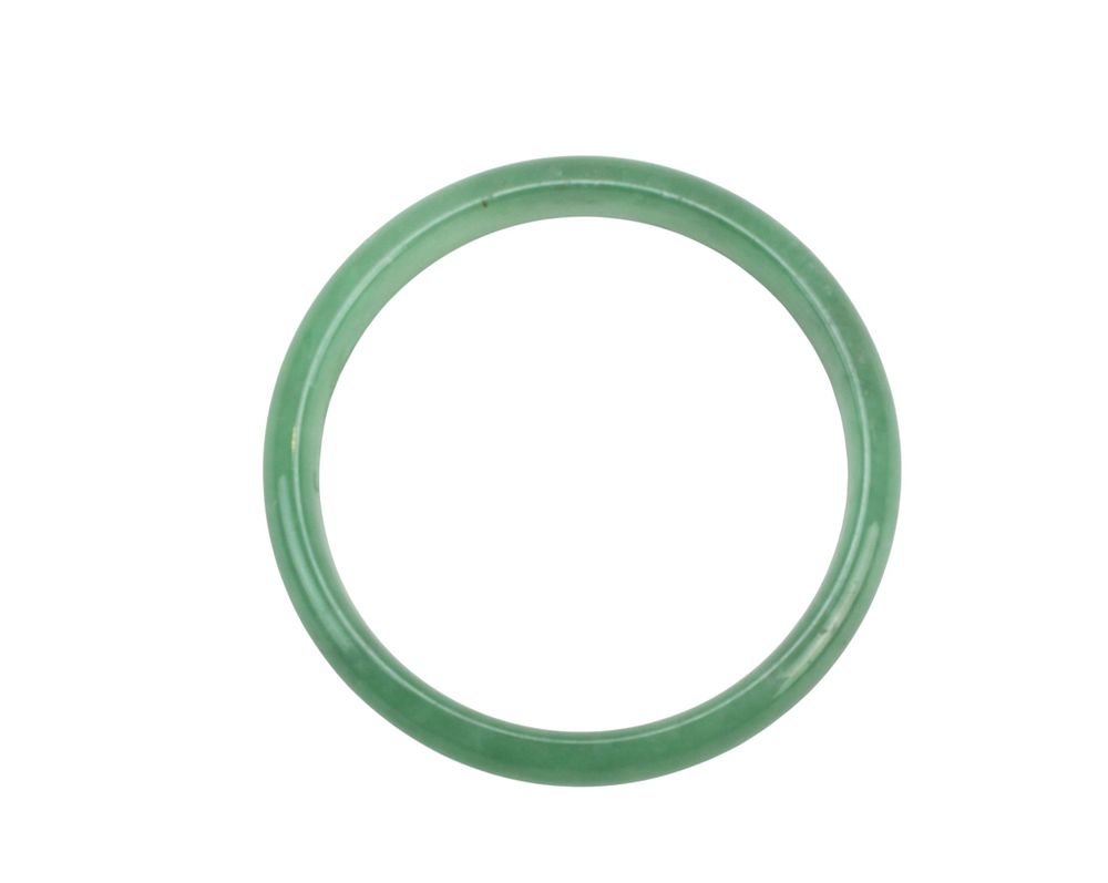 Lot 172: Chinese Green Jadeite Bangle Bracelet