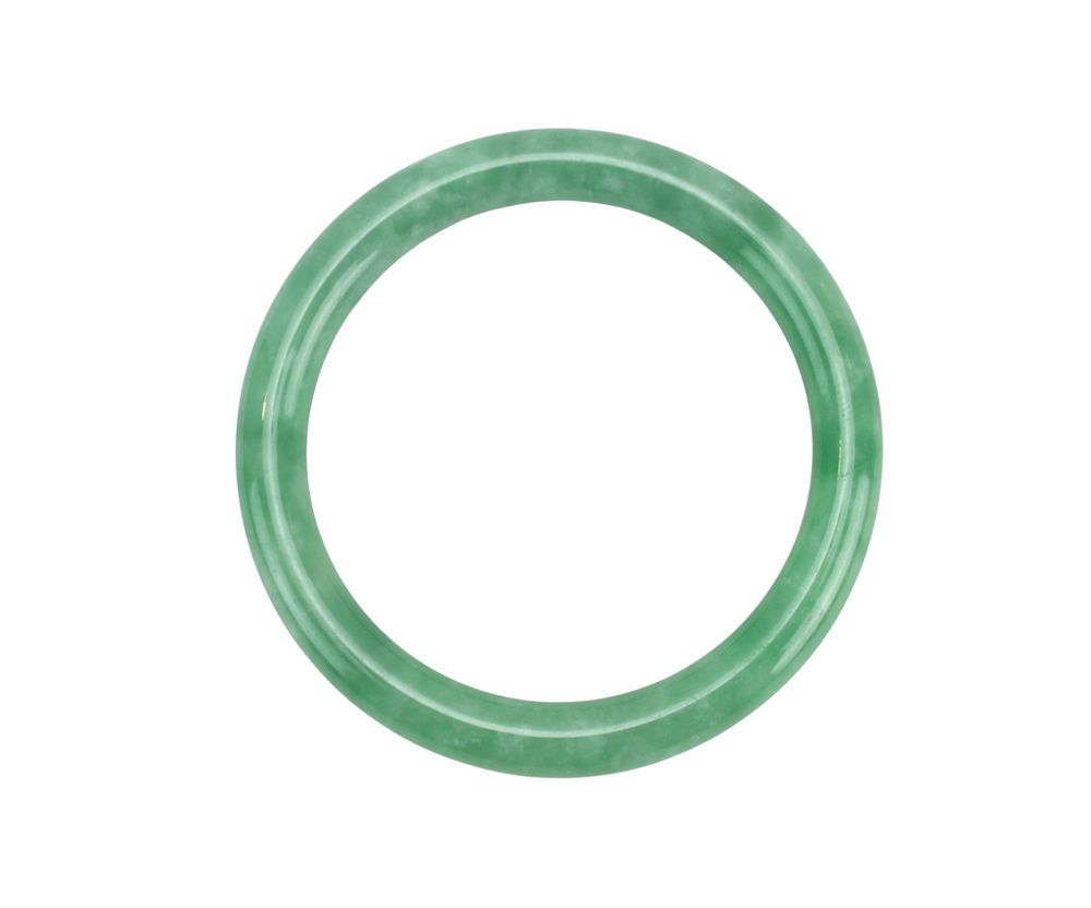Lot 173: Chinese Green Jadeite Bangle Bracelet