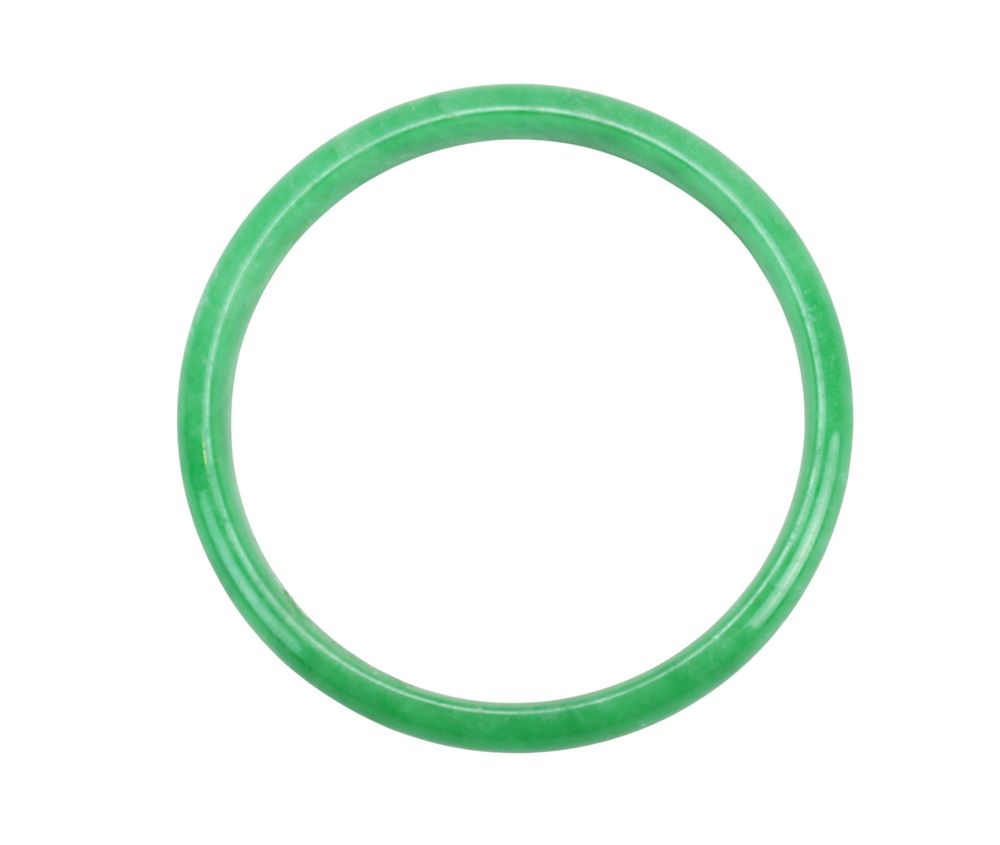Lot 176: Chinese Green Jadeite Bangle Bracelet